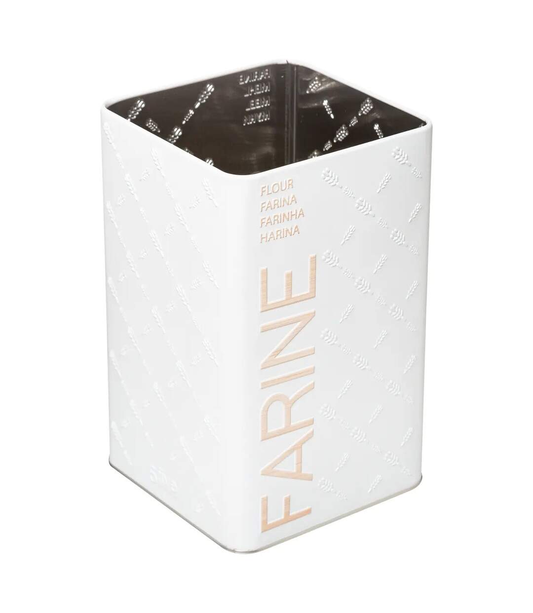 Boîte à Farine Scandi 18cm Blanc-2