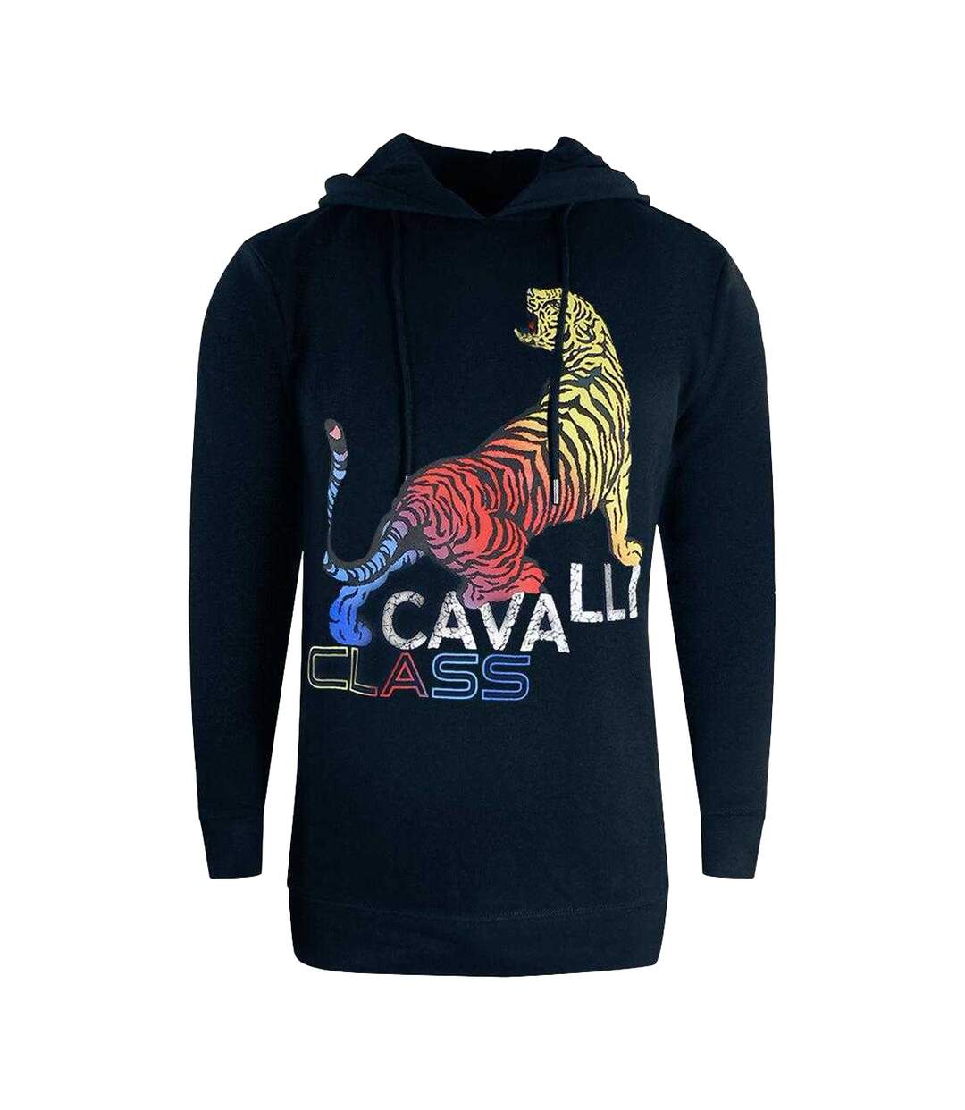 Unisex Adult Bold Tiger Logo Hoodie Navy Cavalli Class-1