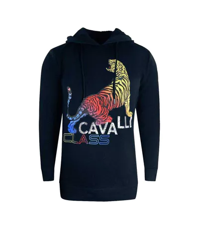 Unisex Adult Bold Tiger Logo Hoodie Navy Cavalli Class