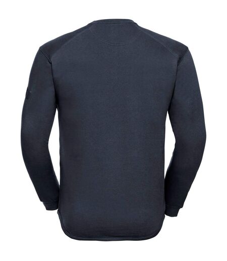 Mens Spotshield Heavy Duty Crew Neck Sweatshirt French Navy Russell