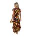 Womens/ladies Floral Frill Hem Wrap Dress Multicoloured AX Paris-3