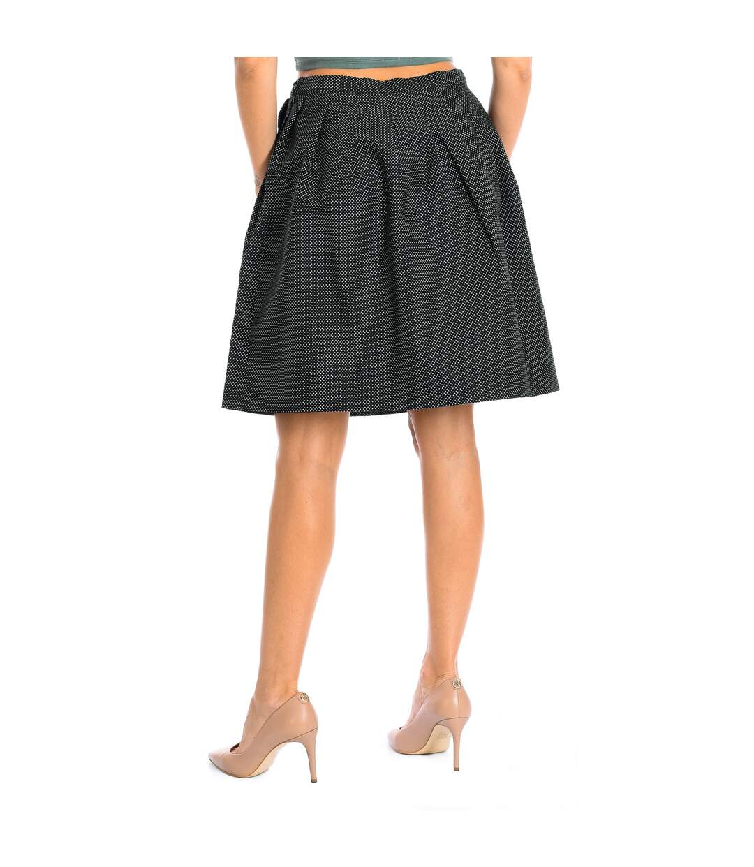 Skirt with fold and decorative pleat 6Z2N662N59Z woman-3