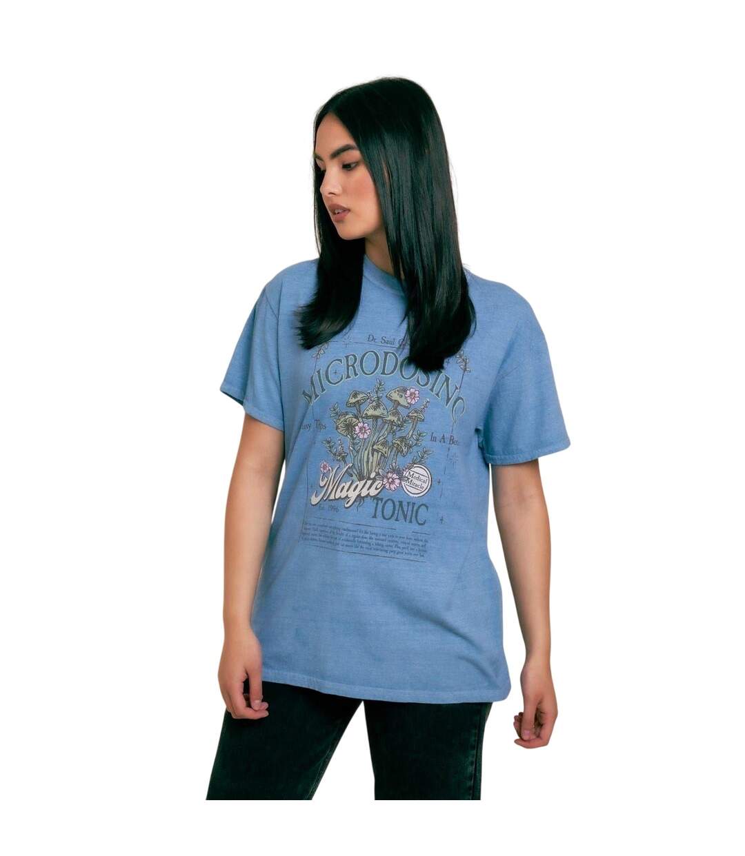 T-shirt Motif/style Lettrage Magic Femme Bleu Délavé Daisy Street-4