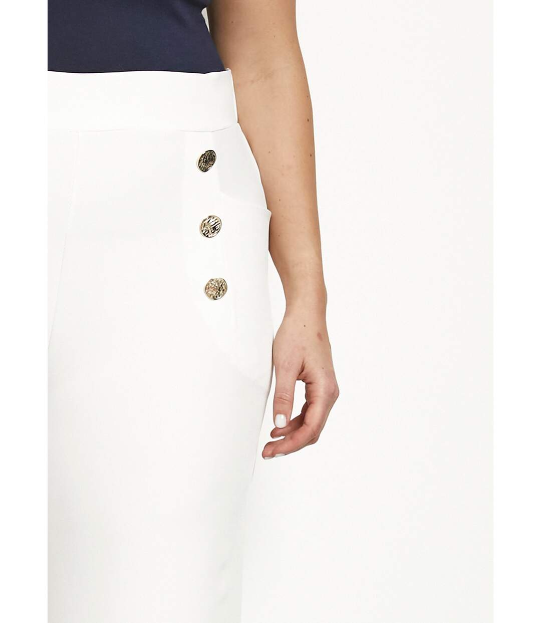 Pantalon effet pont ceinture élastiquée dos-4
