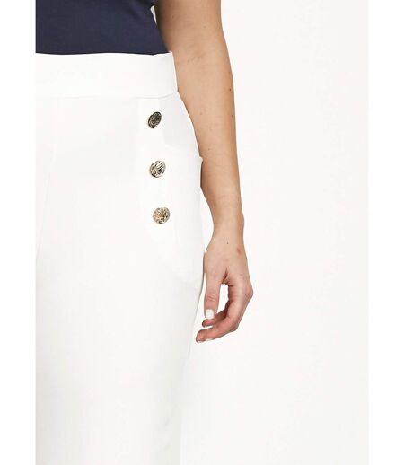Pantalon effet pont ceinture élastiquée dos