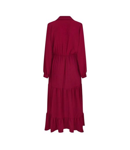 Robe Portefeuille Manches Longues Femme Bordeaux AX Paris