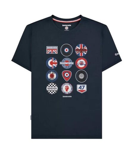 Unisex Adult Cotton Badge T-shirt Navy Lambretta