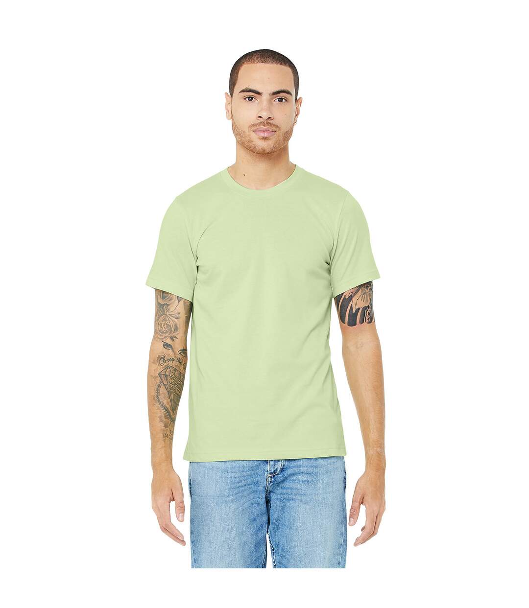 Canvas T-shirt Jersey Hommes Vert Bella + Canvas-1