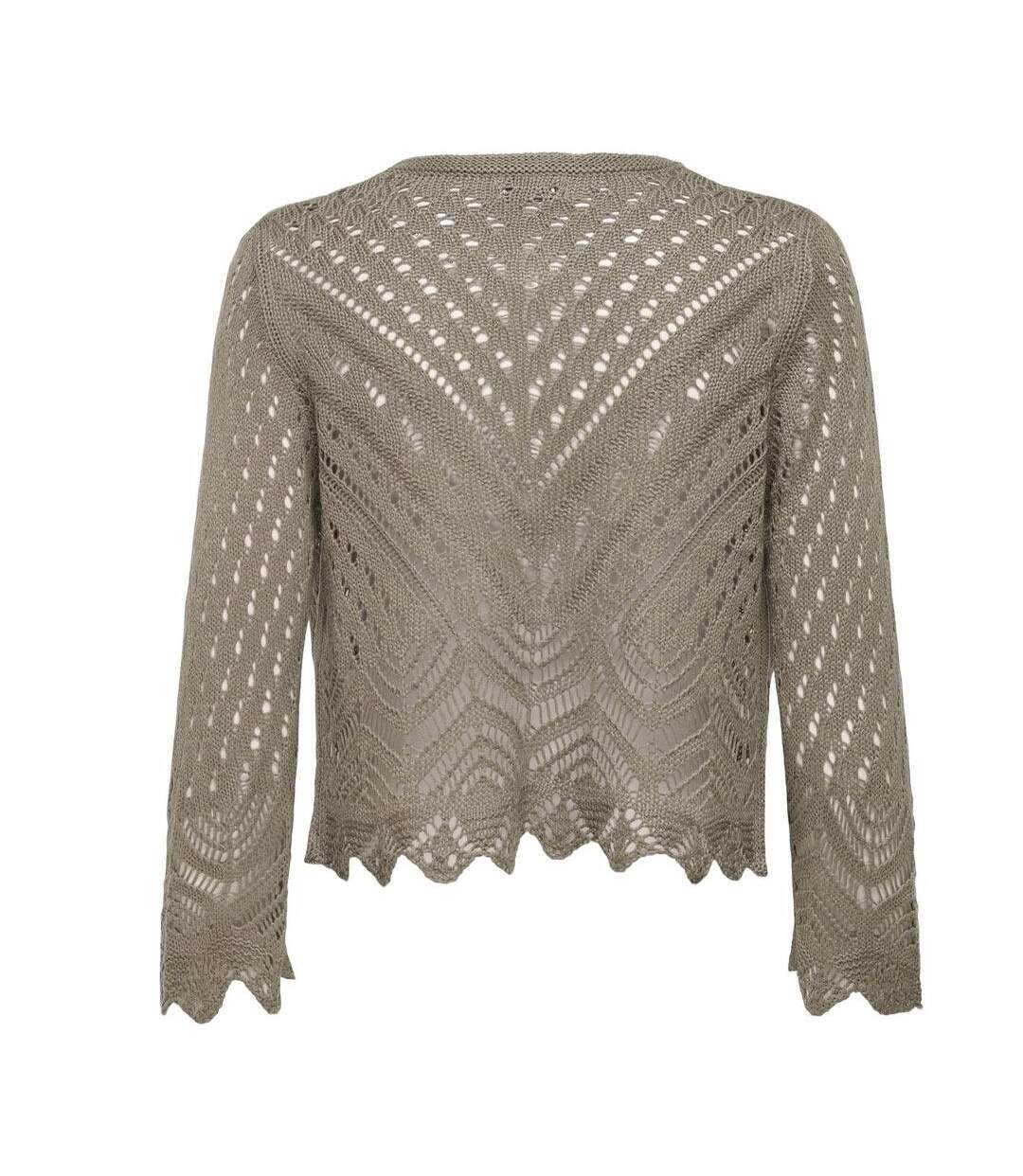 Cardigan marron femme jdy sun 3/4 cropped-3