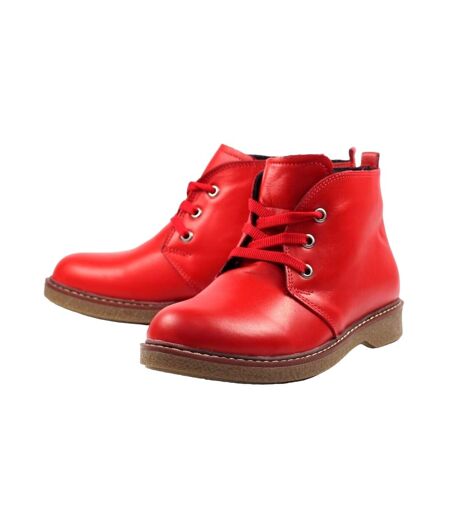 Bottines claire femme rouge Lunar