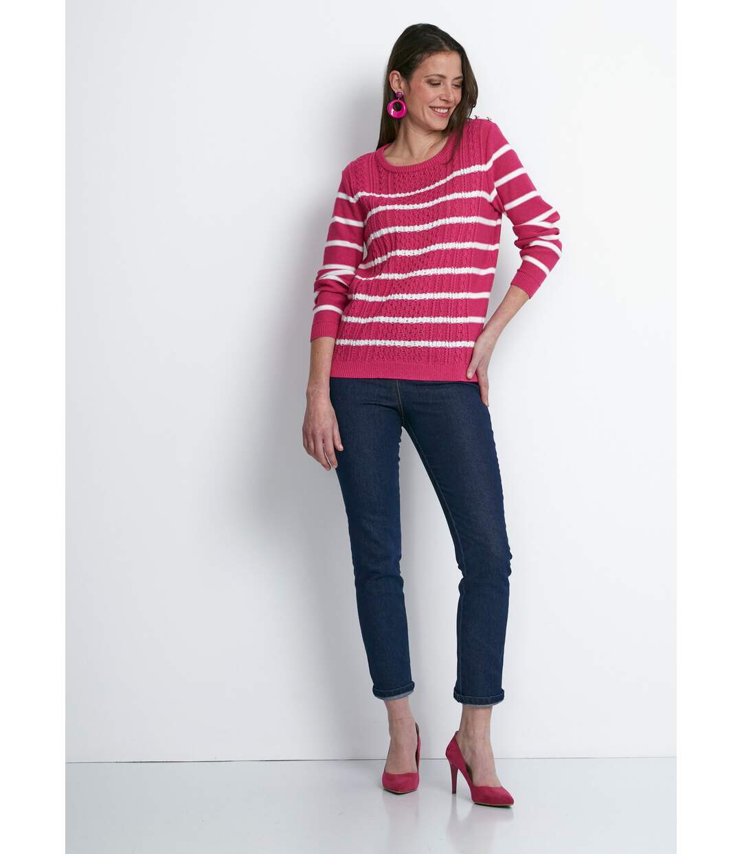 Pull rayures et boutons esprit marinière-4