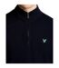 Haut De Golf À Col Montant Zippé Motif/style Logo Brodé Homme Bleu Marine Foncé Lyle & Scott-4