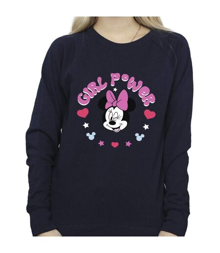 Disney Sweatshirt Minnie Mouse Girl Power - Femmes/Dames (Bleu marine) - UTBI29156
