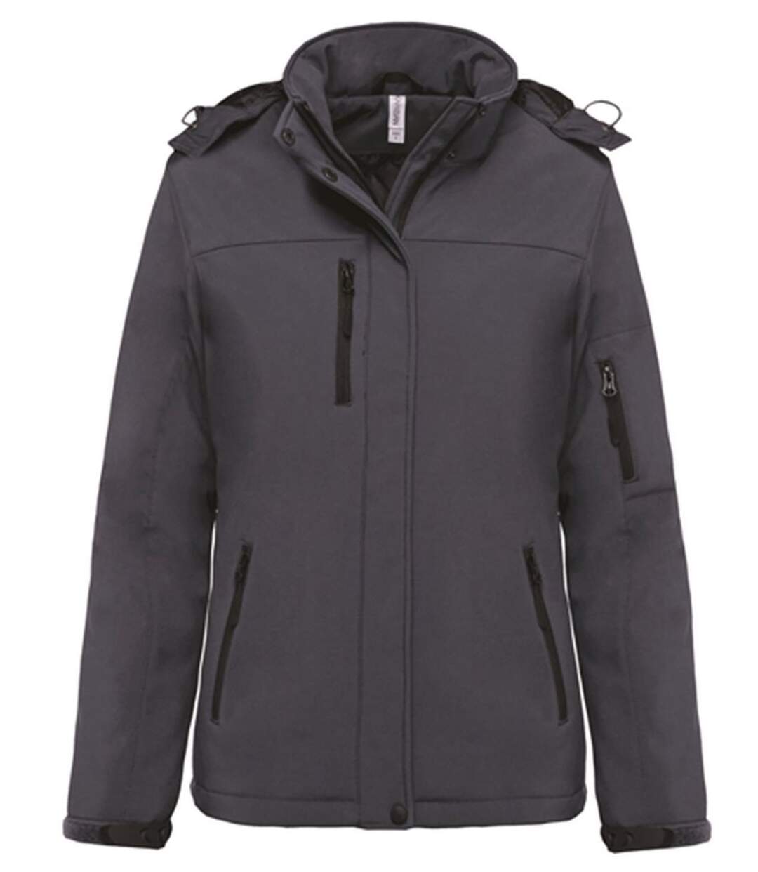 Parka softshell matelassée à capuche - K651 - femme - gris titanium-1