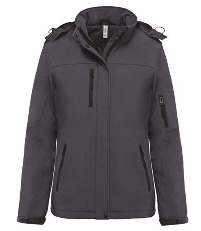 Parka softshell matelassée à capuche - K651 - femme - gris titanium