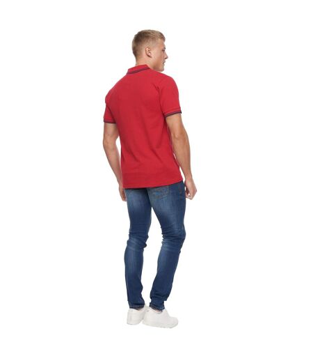 Mens Upwood Polo Shirt Red Bewley & Ritch