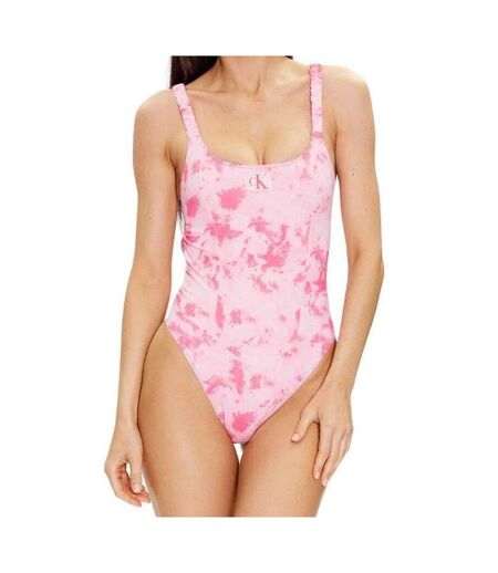 Maillot De Bain 1 Pièce Motif/style Tie-dye Femme Rose Calvin Klein