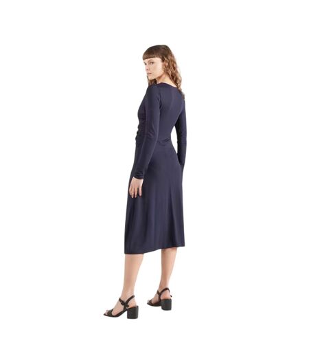 Robe Portefeuille Manches Longues Eulo Femme Bleu Foncé Boss