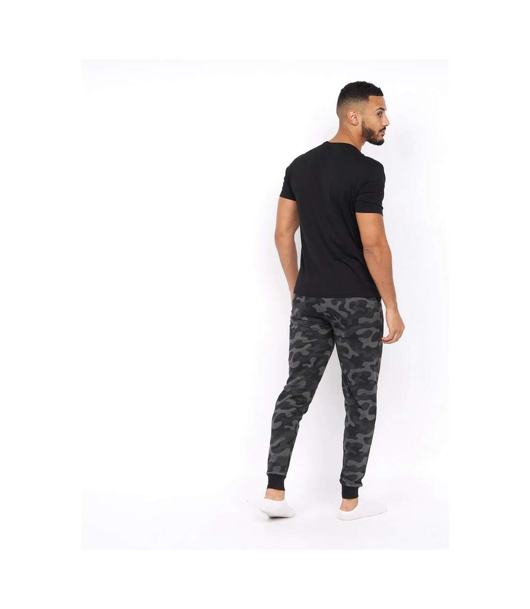 Crosshatch Mens Combo Craft Camo Pajama Set (Black)