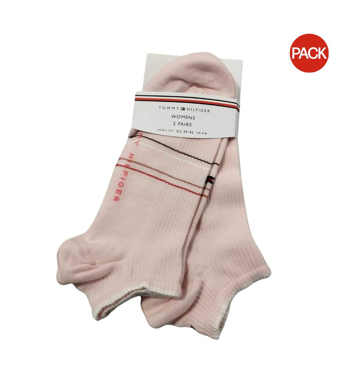 Chaussettes Motif/style Logo Texte Femme Rose Tommy Hilfiger-1