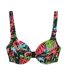 Haut de maillot de bain vert/rouge à motifs femme grain de sable zigzag-1