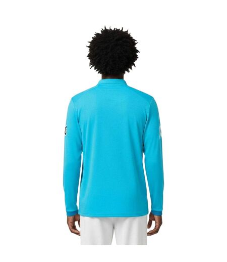 Polo De Cricket Manches Longues Motif/style Cricket D´angleterre Homme Bleu Atoll Bleu Danube Castore