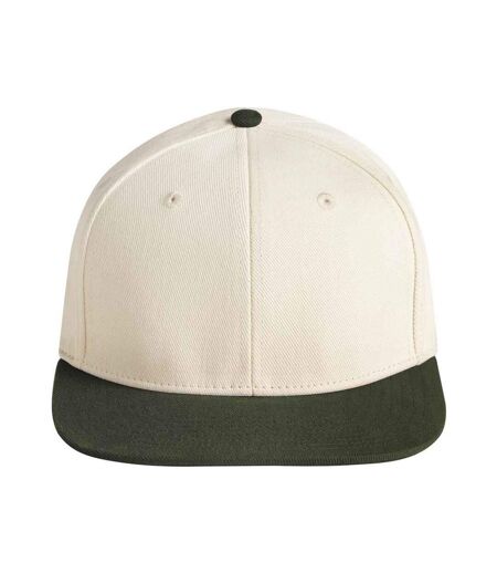 Casquette De Baseball Motif/style Contrasté Naturel Olive Foncé Beechfield