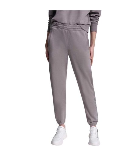 Womens/ladies Rhinestud Plain Joggers Mushroom DKNY