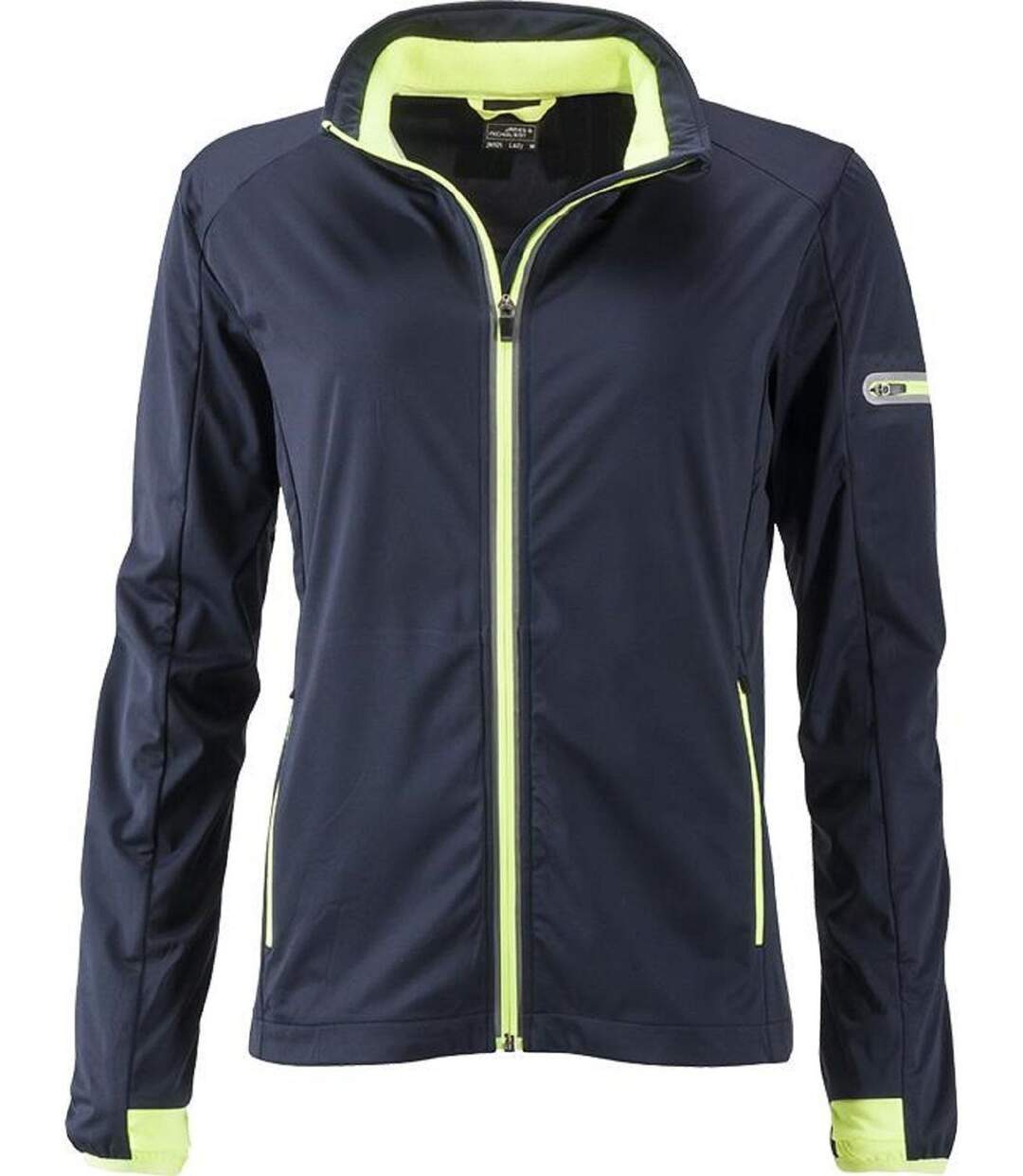 Veste softshell sport - Femme - JN1125 - bleu marine et jaune vif-2