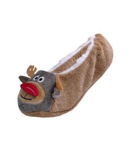 Foxbury Womens/Ladies Rudolph Slipper Socks (Reindeer)