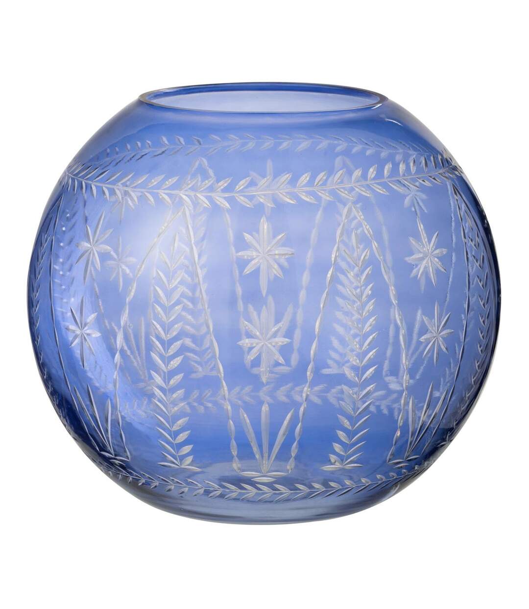 Vase Rond en Verre Tarifa 27cm Bleu-1