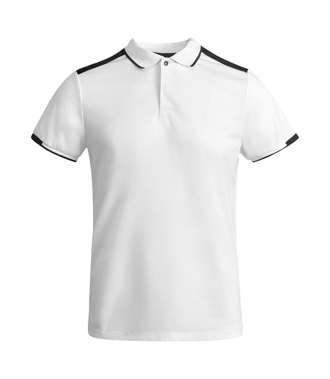 Polo tamil homme blanc / noir uni Roly-1