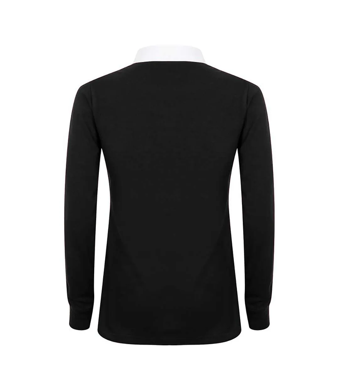 Polo De Rugby 100% Coton Femme Noir Blanc Front Row-2