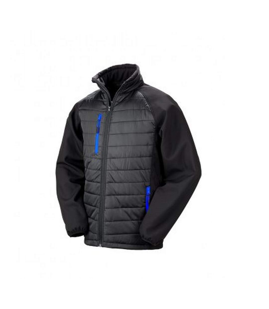 Result Mens Black Compass Padded Soft Shell Jacket (Black/Royal) - UTPC3326-1