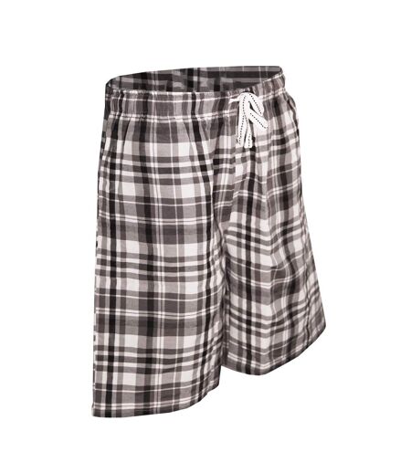 Mens woven checked lounge shorts grey check cargo bay