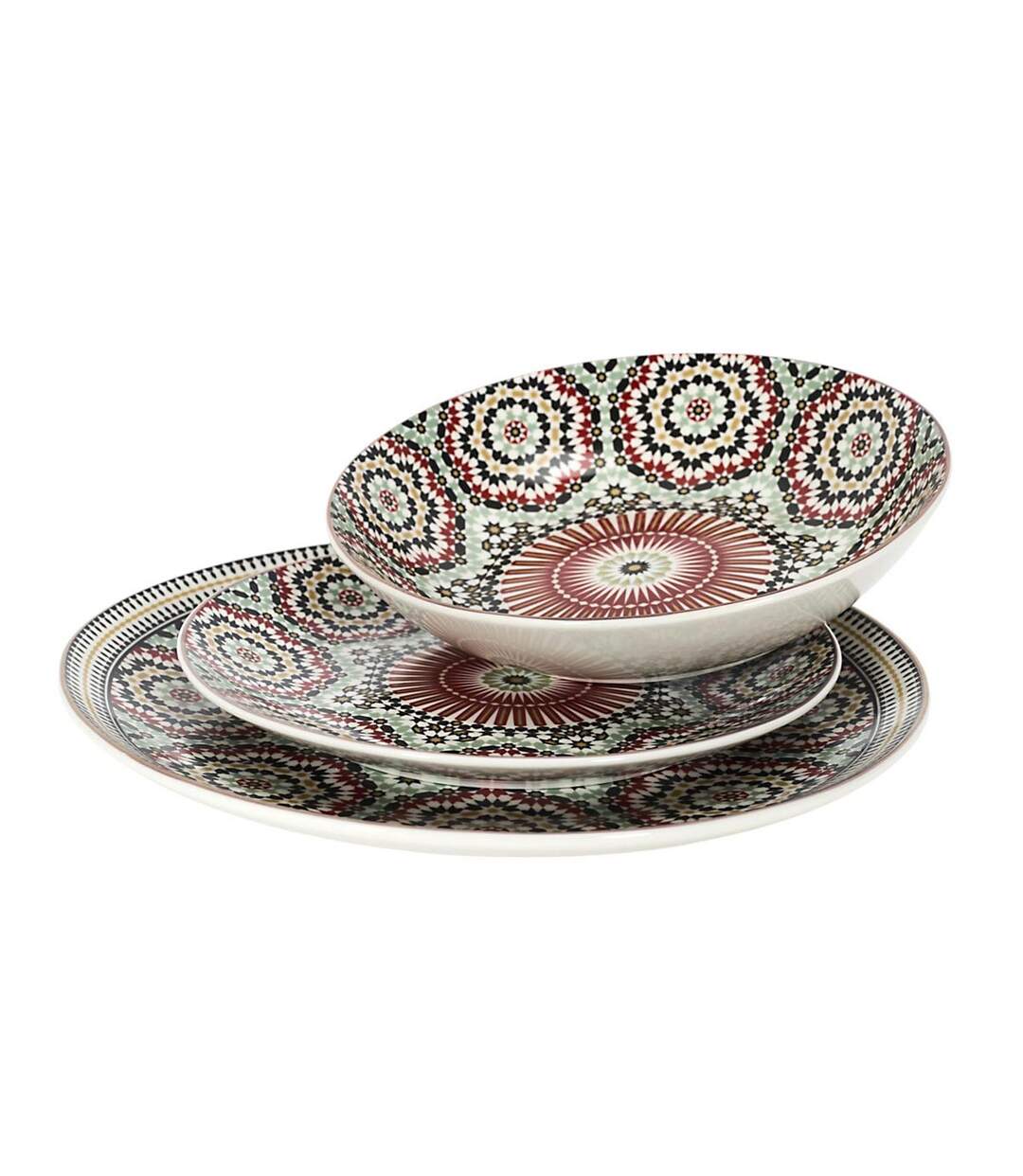 Lot de 6 Assiettes Creuses Zahra 20cm Multicolore-3