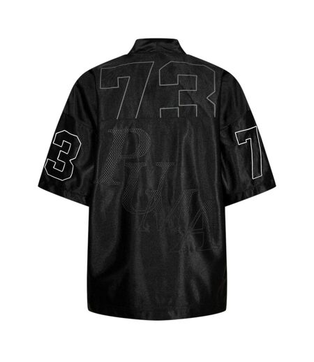 Womens/ladies Printed Relaxed Fit Overshirt  Black Puma