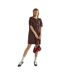 Womens/ladies Front Tie Puff Sleeve Mini Dress Brown Glamorous-4