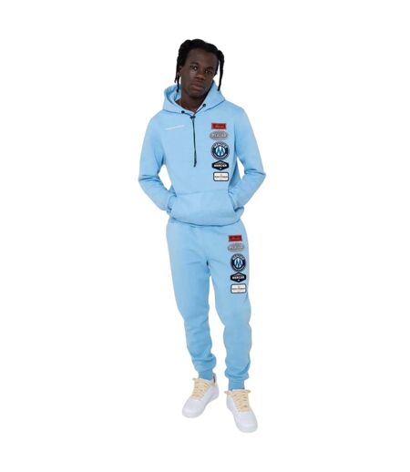 Mens Badge Hybrid Hoodie Sky Mercier