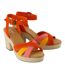 Womens/ladies Majorca Strappy Suede Sandals Flame Toms-1
