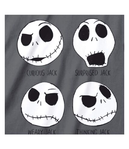 Nightmare Before Christmas Unisex Adult Jack Skellington T-Shirt (Charcoal Grey)