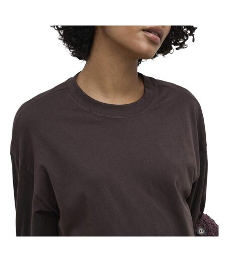 T-Shirt manches longues marron femme only happy1