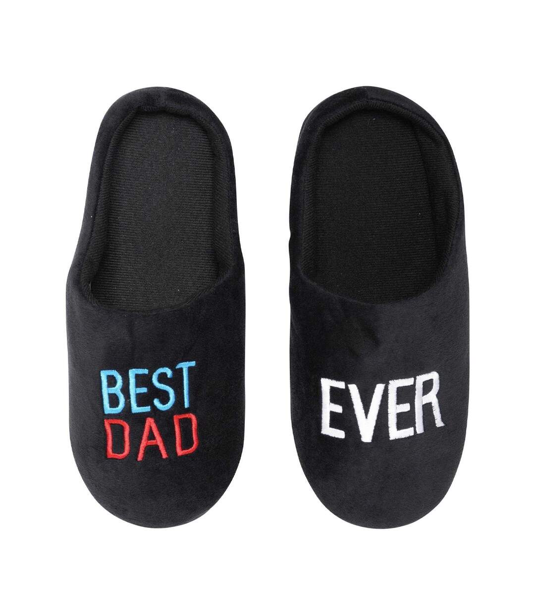 Mens Best Dad Ever Slip-on Mule Slippers Black Keanu-1
