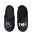 Mens Best Dad Ever Slip-on Mule Slippers Black Keanu-1