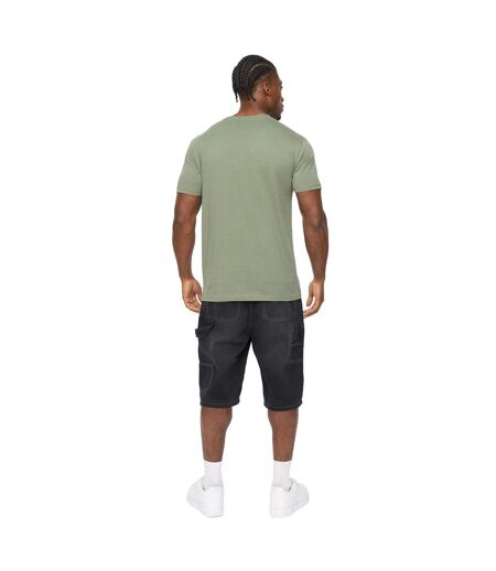 Mens Hallfell T-shirt Olive Crosshatch