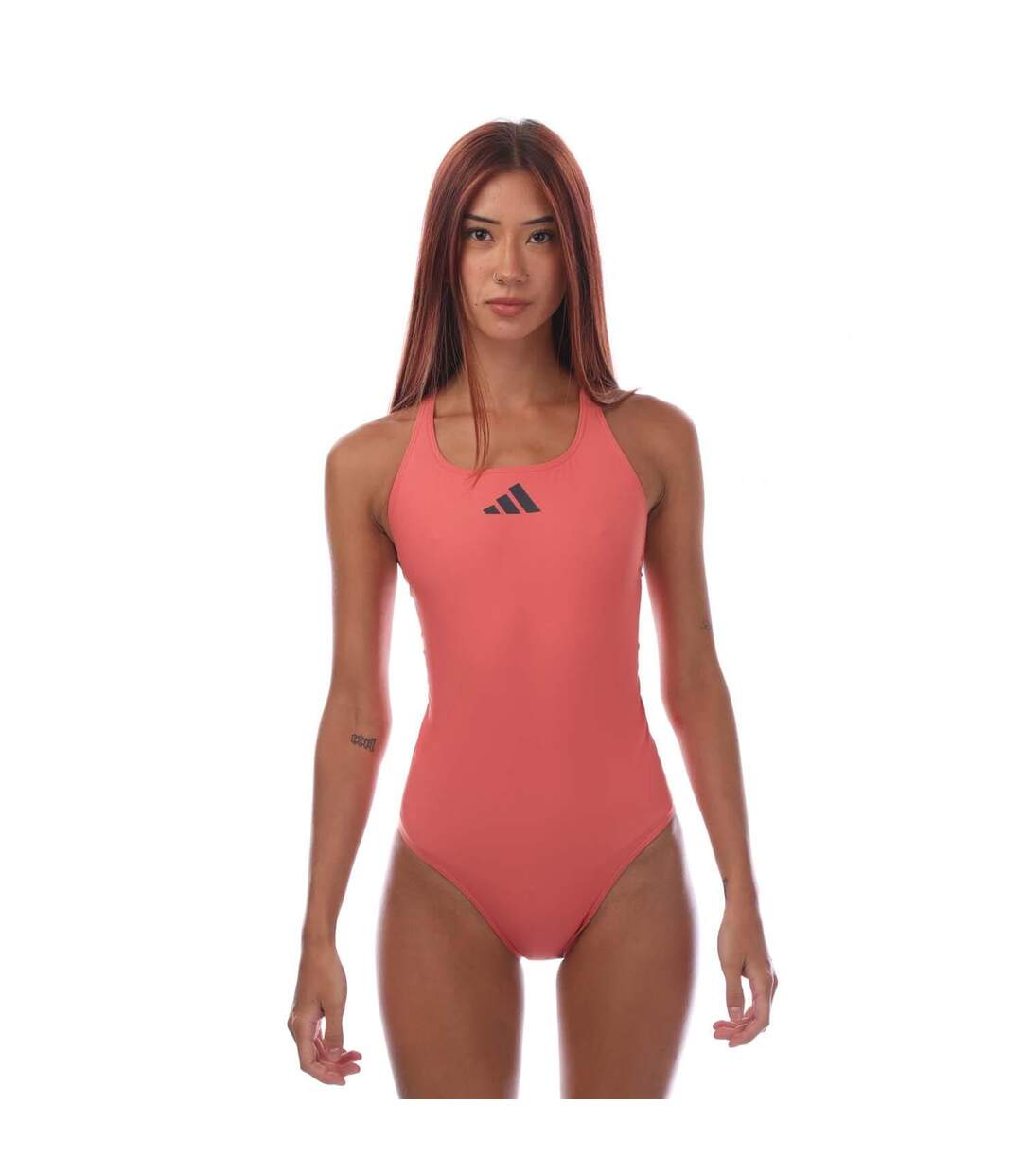 Maillot De Bain 1 Pièce Style Logo Femme Rose Adidas-1