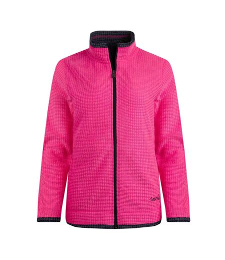 Womens/ladies ariana grid eco friendly full zip fleece jacket begonia pink Weird Fish