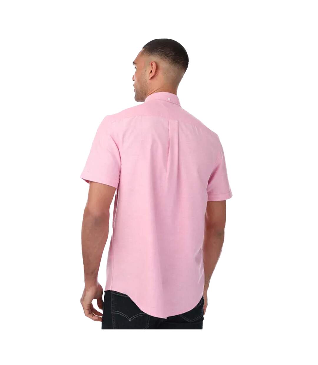 Mens Drayton Oxford Modern Short-sleeved Shirt Coral Farah-3