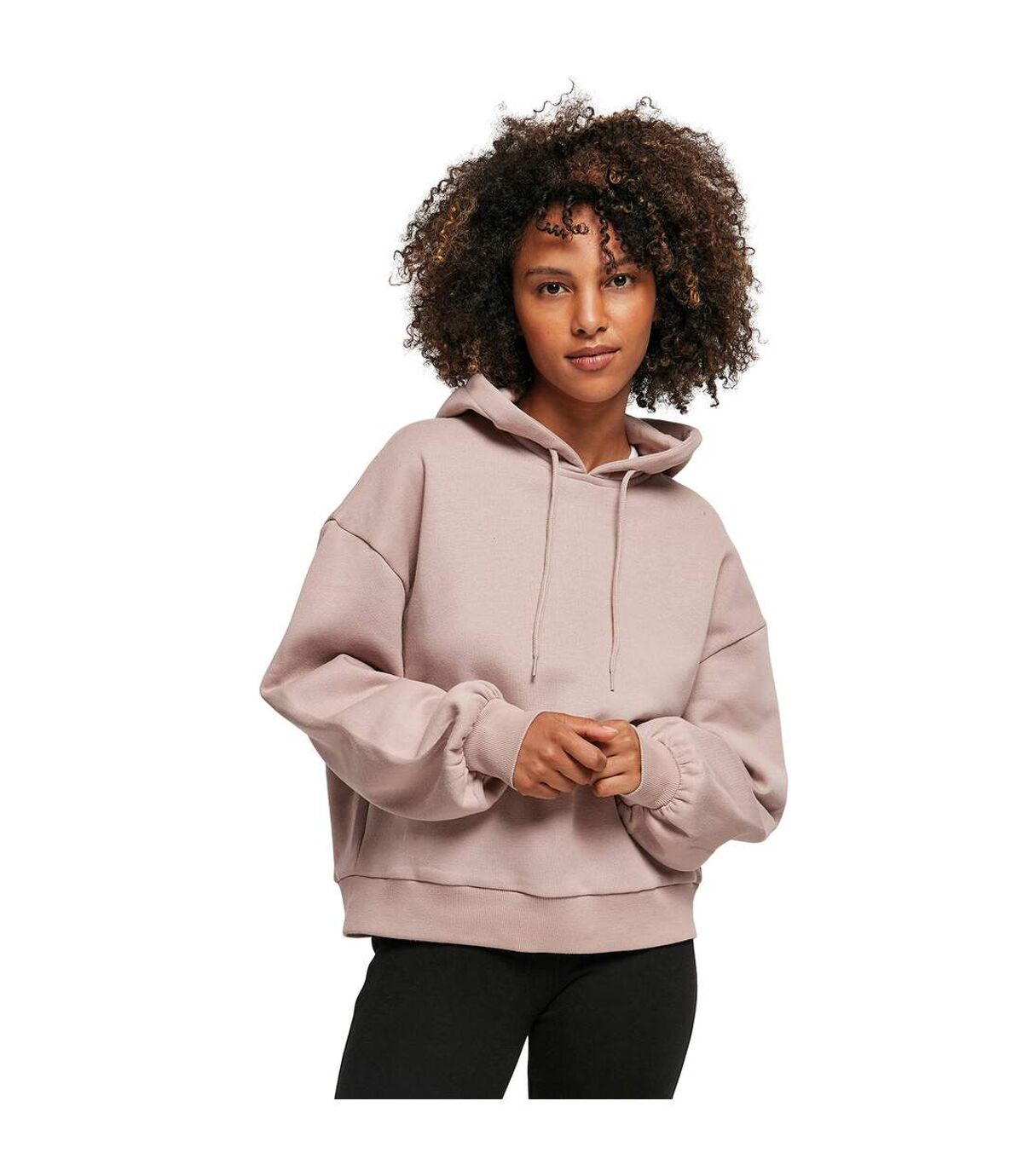 Build Your Brand Womens/Ladies Organic Oversized Hoodie (Dusk Rose)
