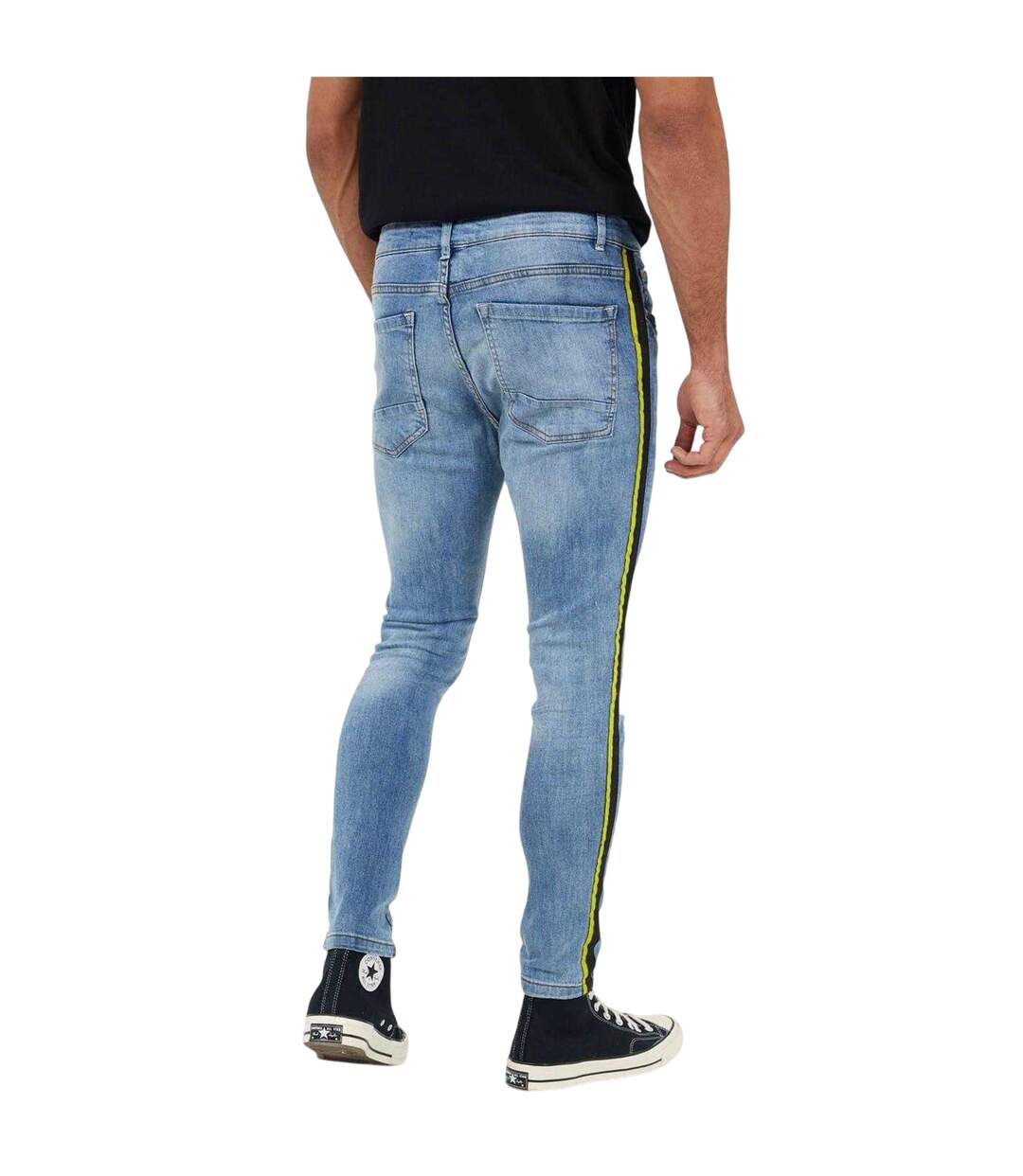 Jean Motif/style Usé Homme Bleu Brave Soul-3